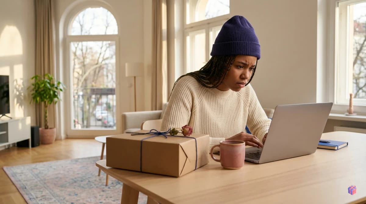 Creator am Schreibtisch mit besorgtem Blick auf einen Briefumschlag