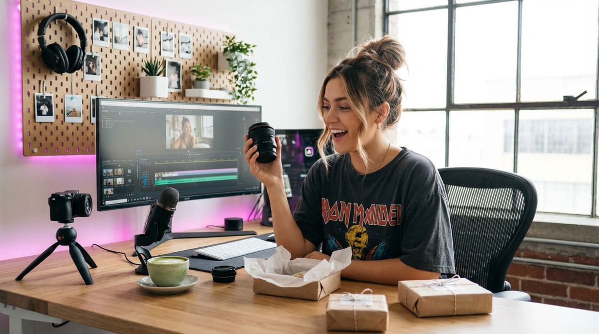 Creator am Laptop erstellt eine dauerhafte Wunschliste