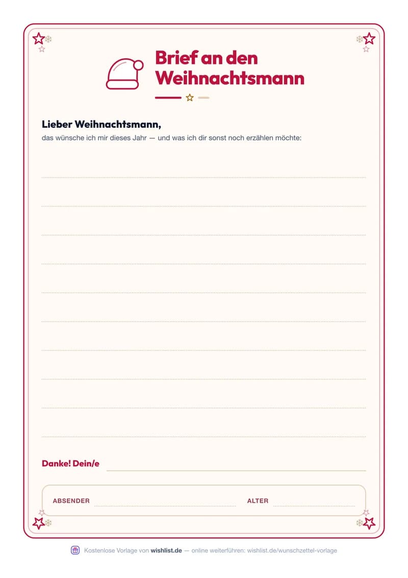 Vorschau: Brief an den Weihnachtsmann